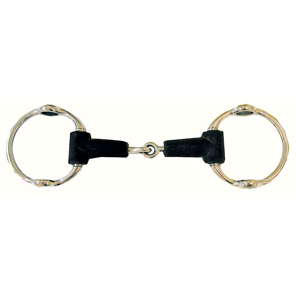 Soft Rubber Mouth Gag Stainless Steel Snaffle Bit 5"