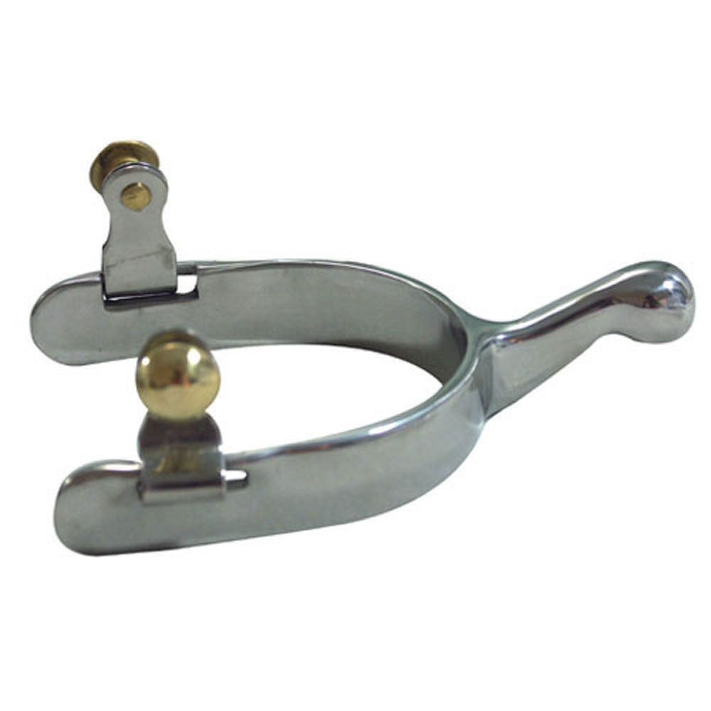 Humane Spur Stainless Steel with Brass Knob End