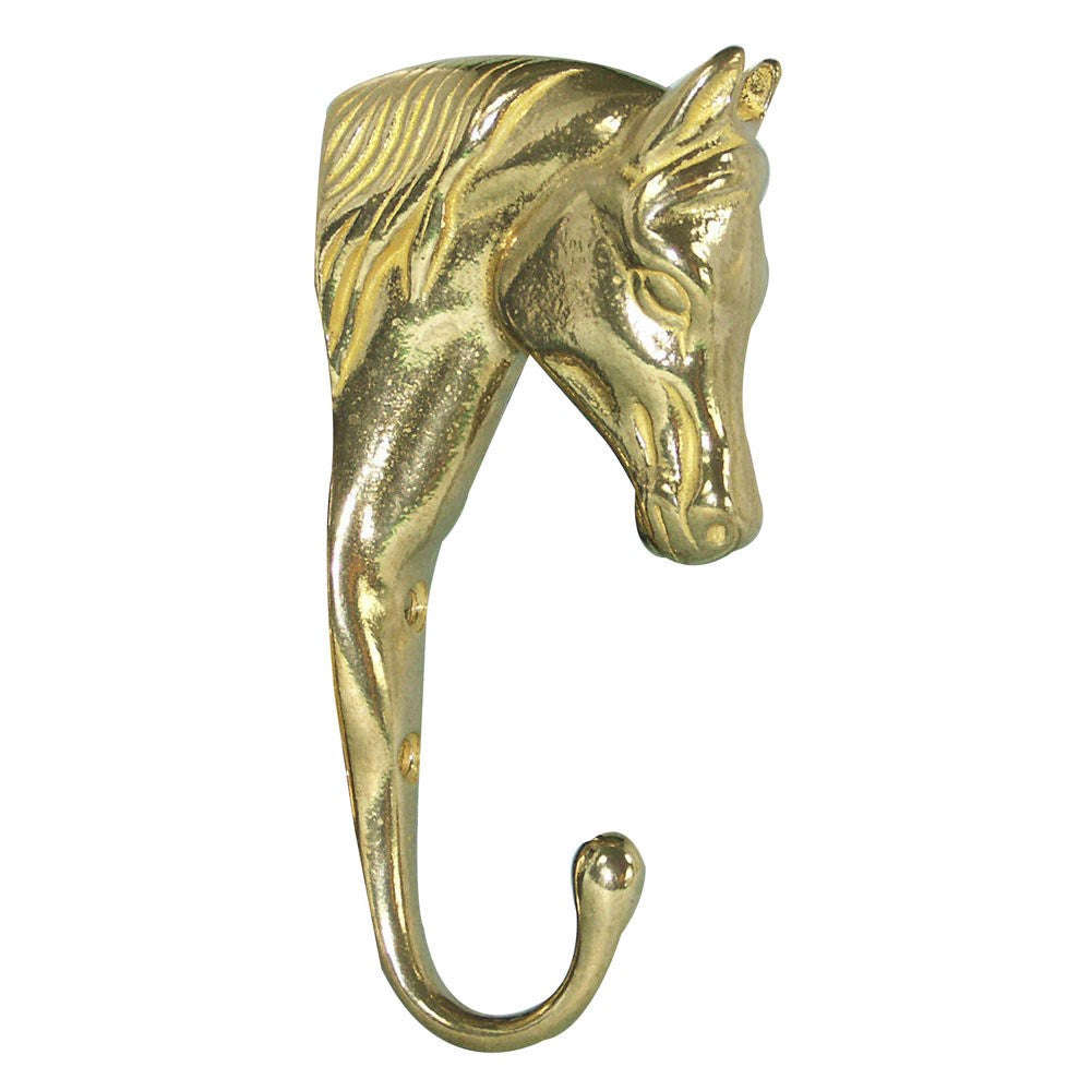 Brass Horse Head Hanger 6"