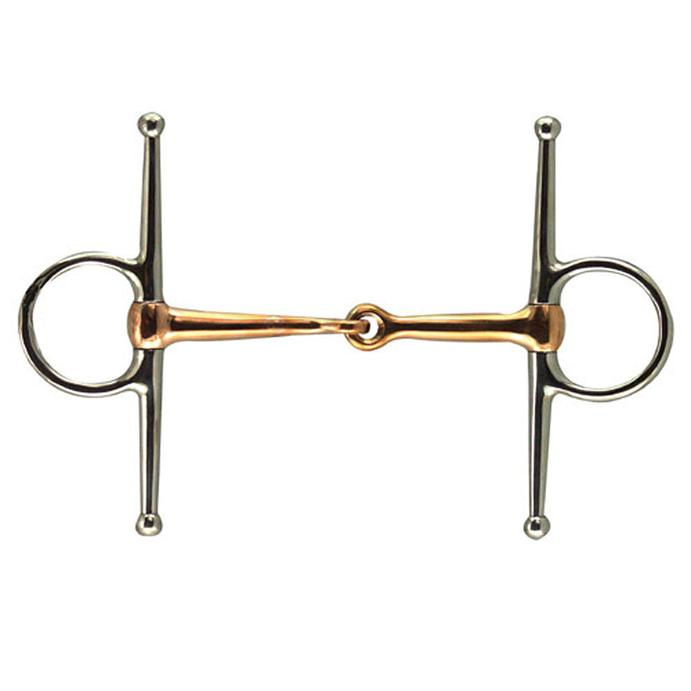 Full Cheek Stainless Steel Copper Mouth Snaffle Bit with 6-1/2" Cheeks