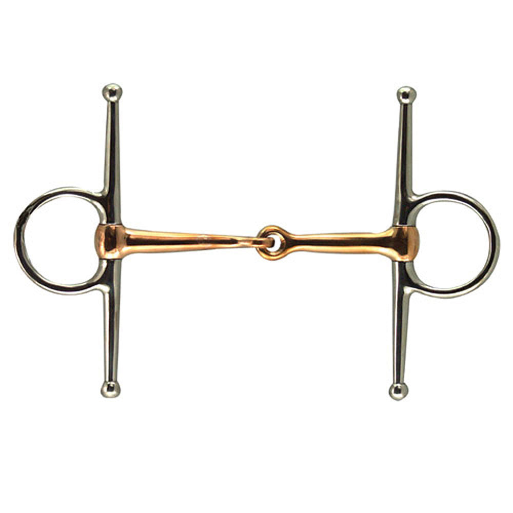 Full Cheek Stainless Steel Copper Mouth Snaffle Bit with 6-1/2" Cheeks