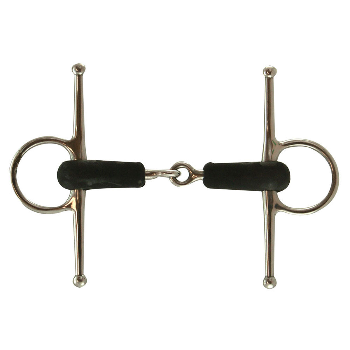 Full Cheek Stainless Steel Soft Rubber Mouth Snaffle Bit with 6-1/2" Cheeks