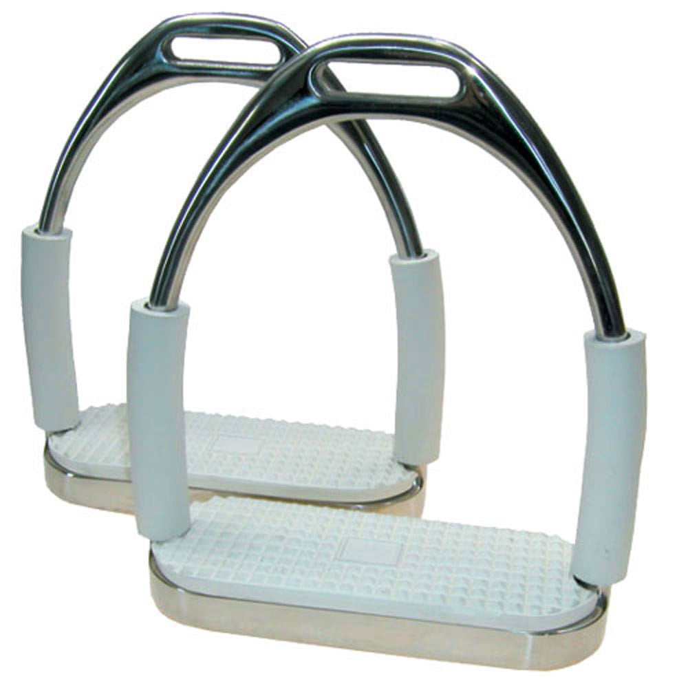 Coronet Double Jointed Flex Stainless Steel Stirrups with White Pad