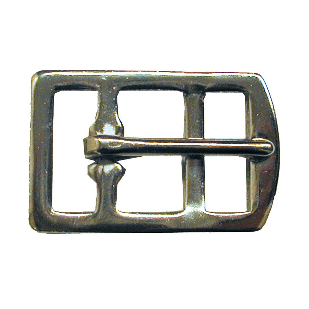 Stamped Nickle Plate Double Bar Girth Buckle 1-1/16"