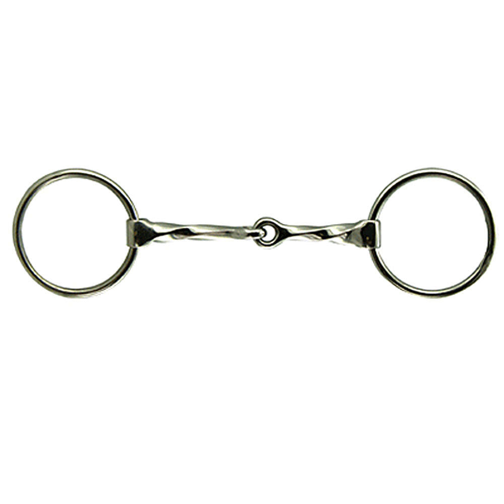 Loose Ring Slow Twist Stainless Steel Snaffle Mouth Bit 5-1/2" with 3" Ring