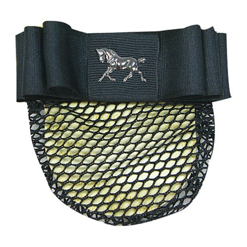 Black Ribbon Show Bow with Dressage Horse 1-1/2"