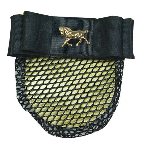 Black Ribbon Show Bow with Dressage Horse 1-1/2"