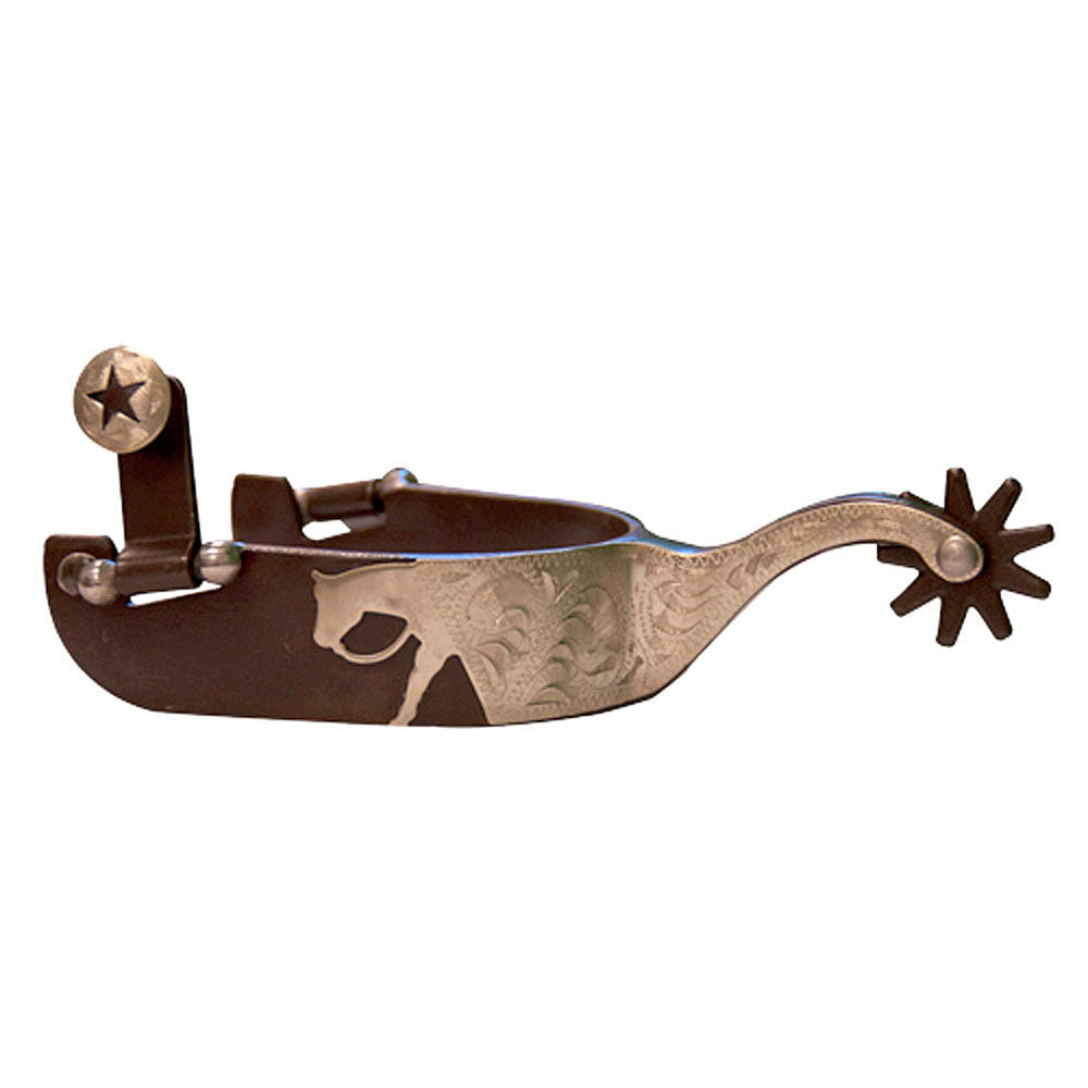 Mens Western Show Spurs with Pleasure Horse Silhouette