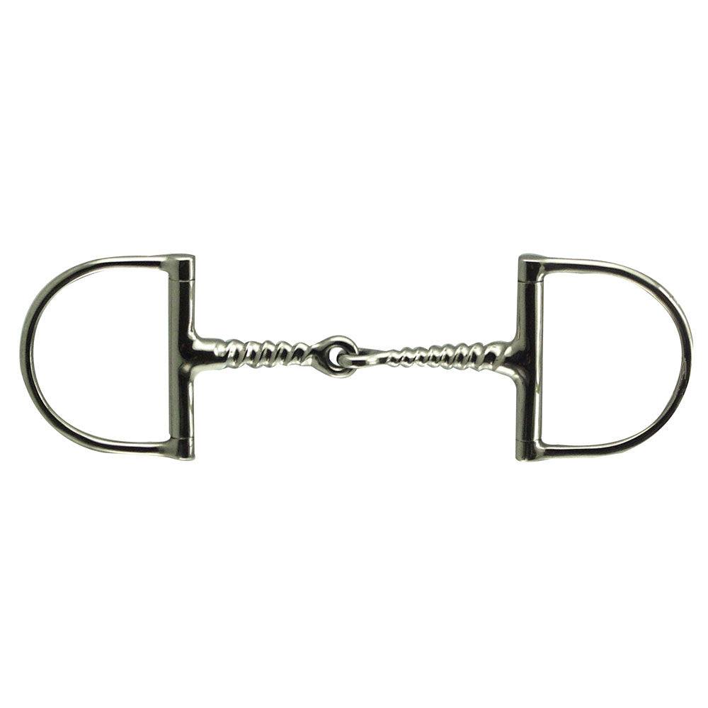 Stainless Steel Large Hunter Dee Corkscrew Snaffle Bit with 3" Rings