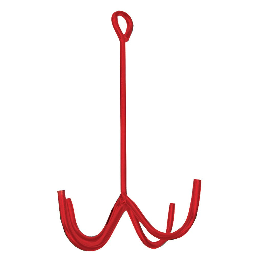 4 Prong Cleaning Hook Powder Coated - Red