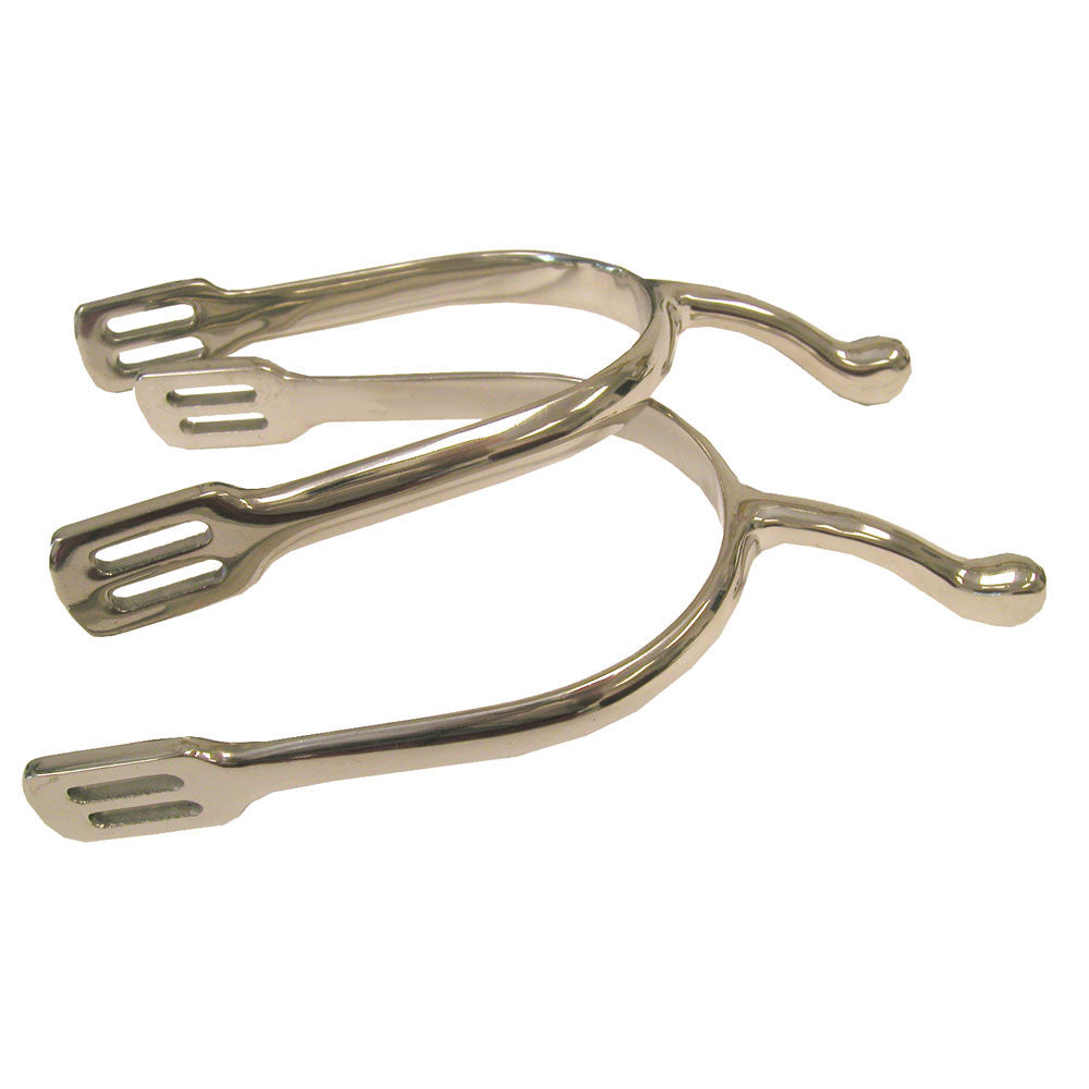 Mens Stainless Steel Swan Neck Square Slot Spurs 2"