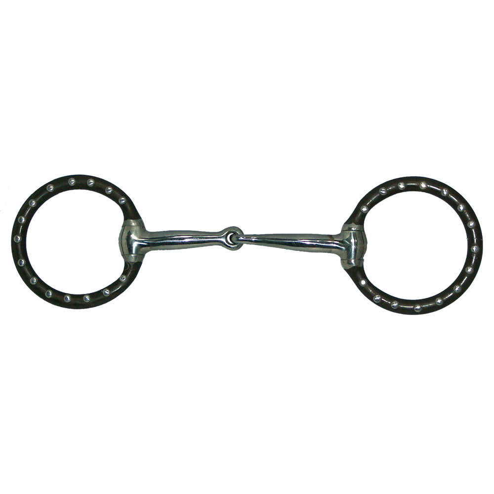 Mini Ring Stainless Steel Snaffle Bit with Dots 3-1/2"
