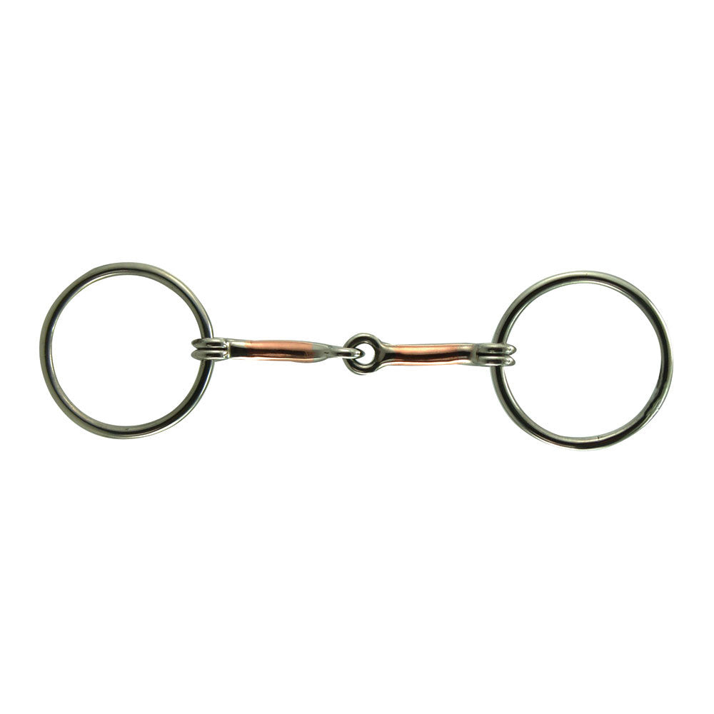 Loose Ring Stainless Steel with Partial Copper Mouth Snaffle Bit 4-3/4"