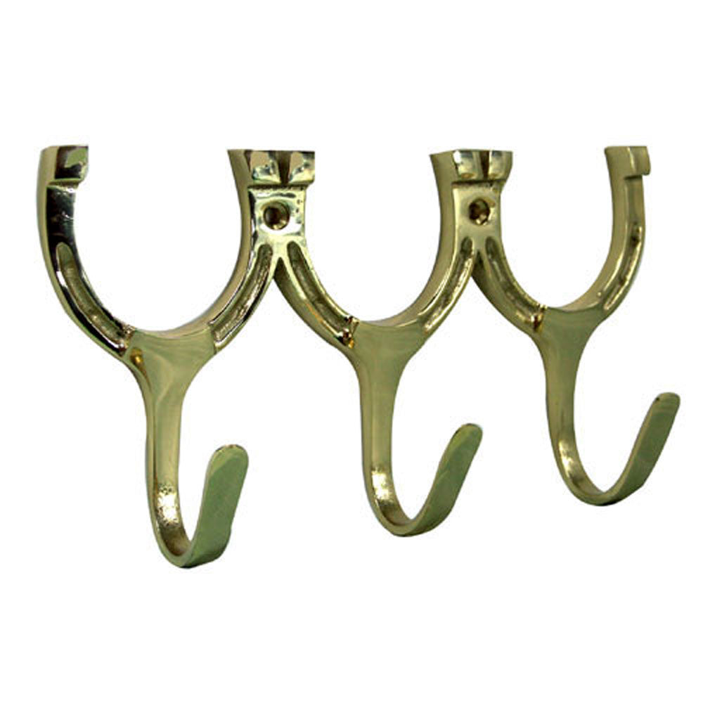 Solid Brass Triple Horseshoe Hook