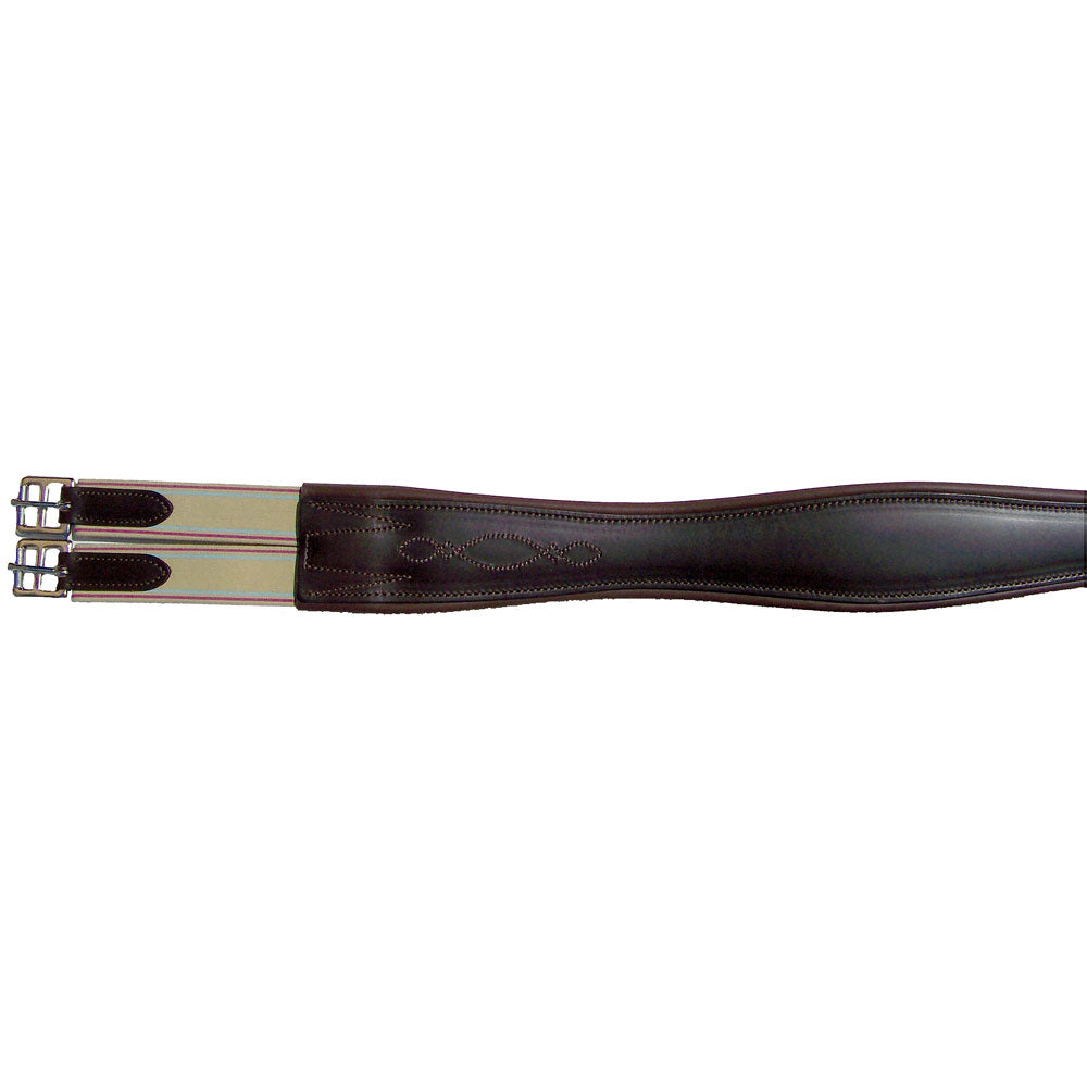 Pro-Trainer Single End Elastic Overlay Leather Girth - Brown