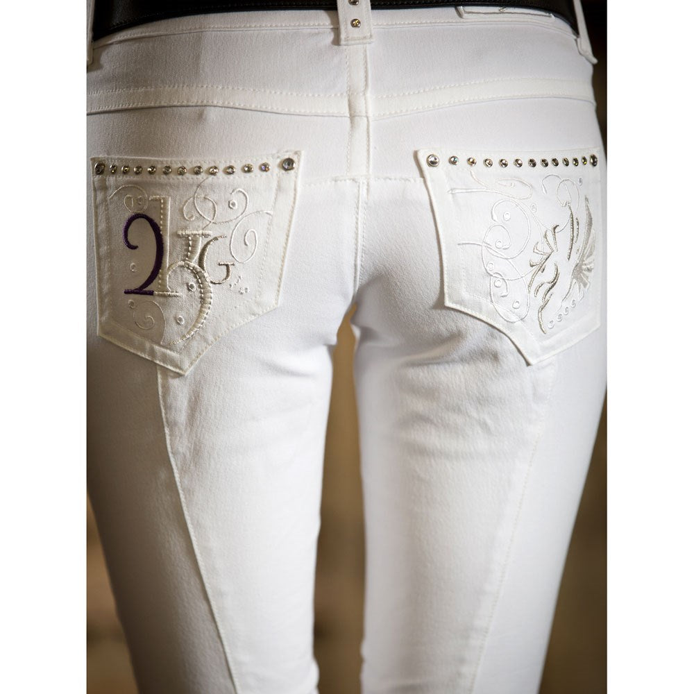 2KGrey Knee Patch Ladies Pas Op Riding Jean