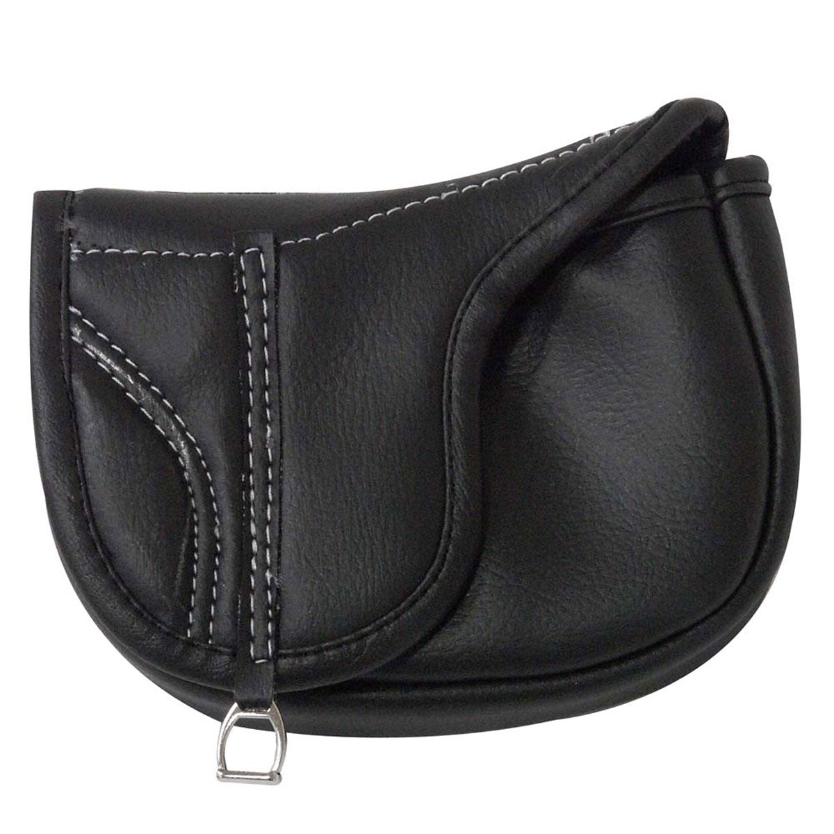 English Saddle Design Horse Treat Pouch - Black