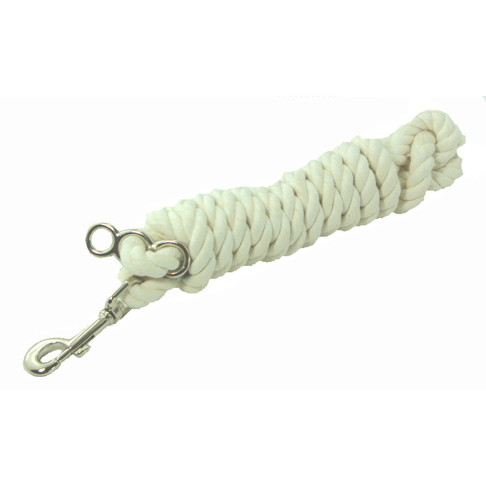 White Lead Rope with Snap and Adjuster 10'
