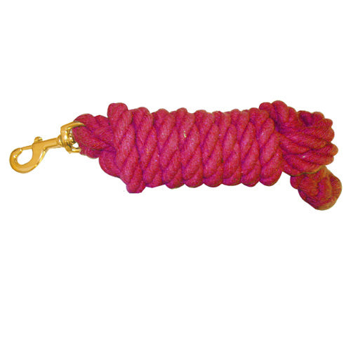 Heavy Duty Cotton Lead Rope with Brass Snap 3/4" x 10'