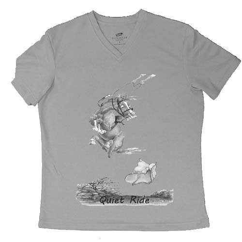 Jude Too Comical Horse "Quiet Ride" V Neck T-Shirt