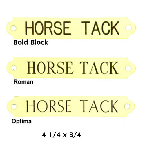 Engraved Brass Halter Name Plate 4-1/2" x 3/4"