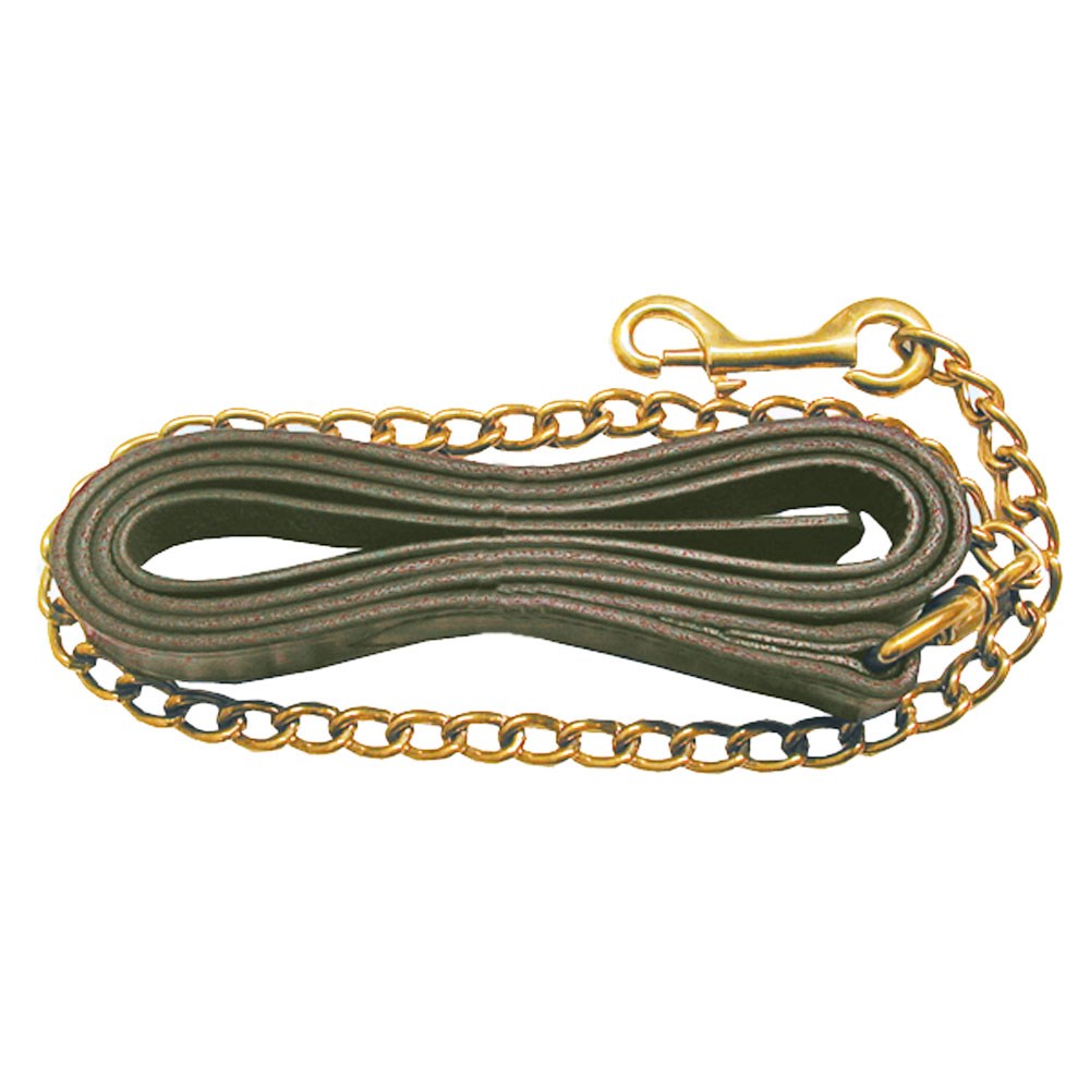 1" x 8-1/2' Leather Lead with 30" Chain