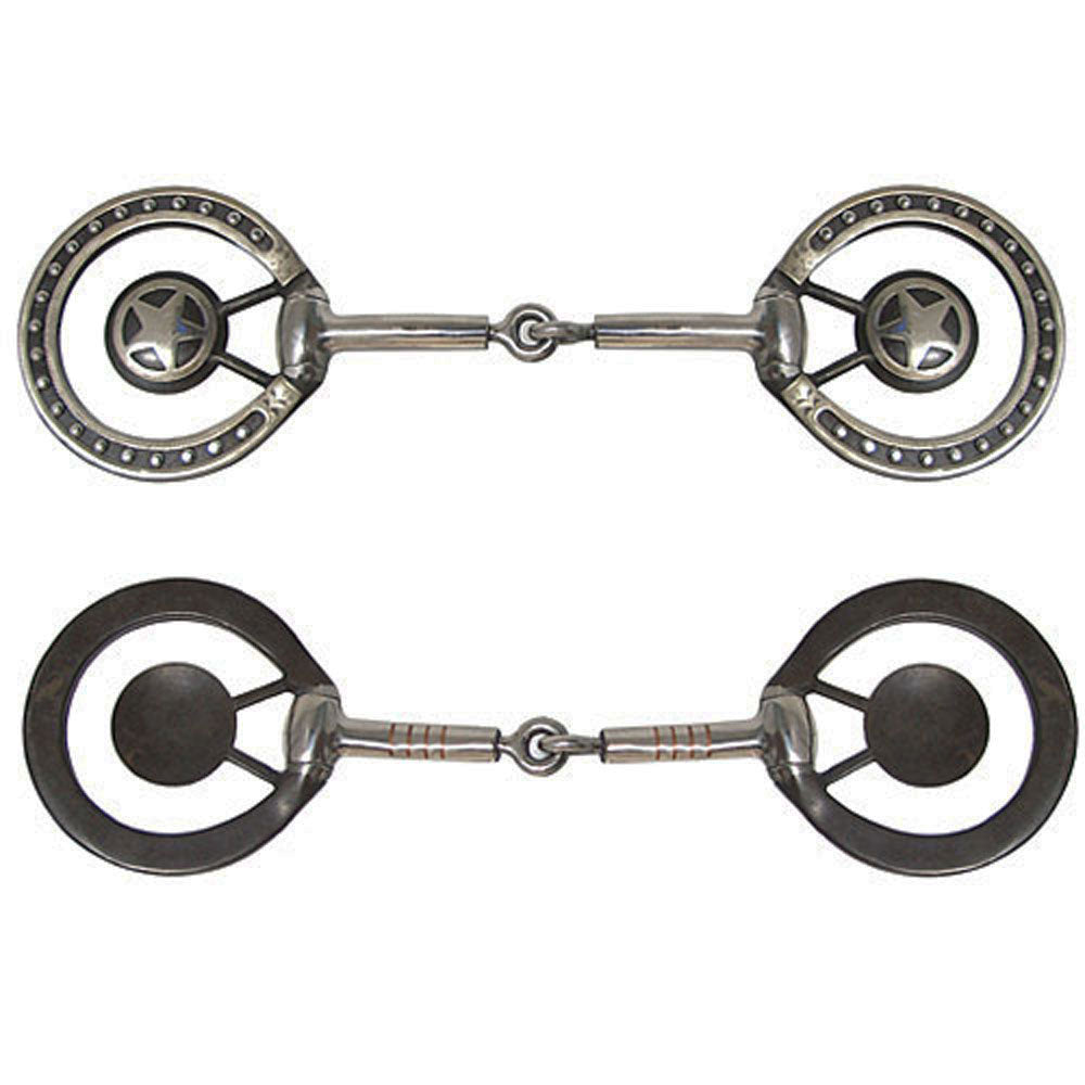 Robart Pinchless Stainless Steel Futurity Snaffle with Star/Dots Bit 5"
