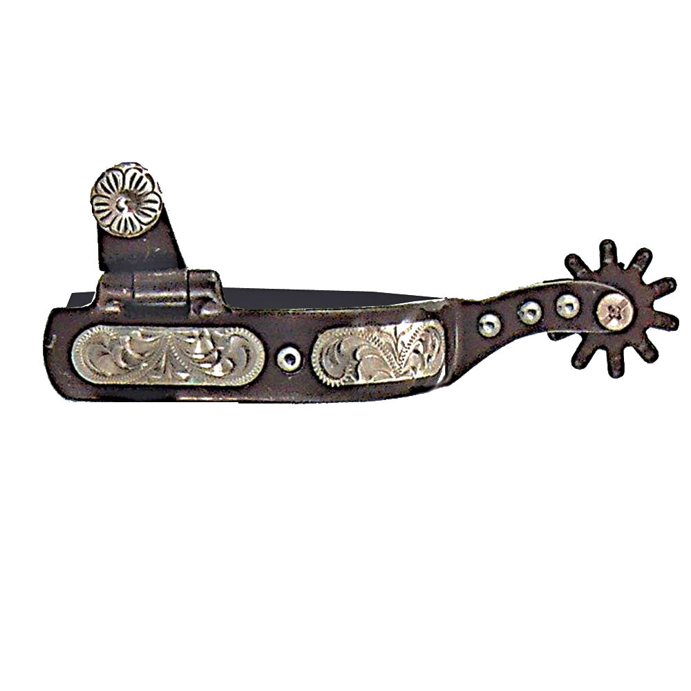 Robart Ladies All Purpose Western Spur with Silver Inlay & Dots