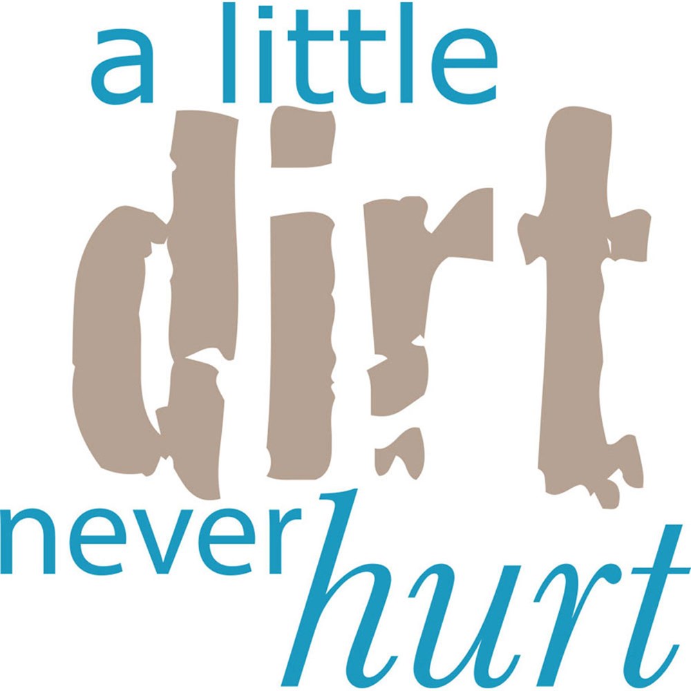 "A Little Dirt Never Hurt" Humorous T-Shirt - White