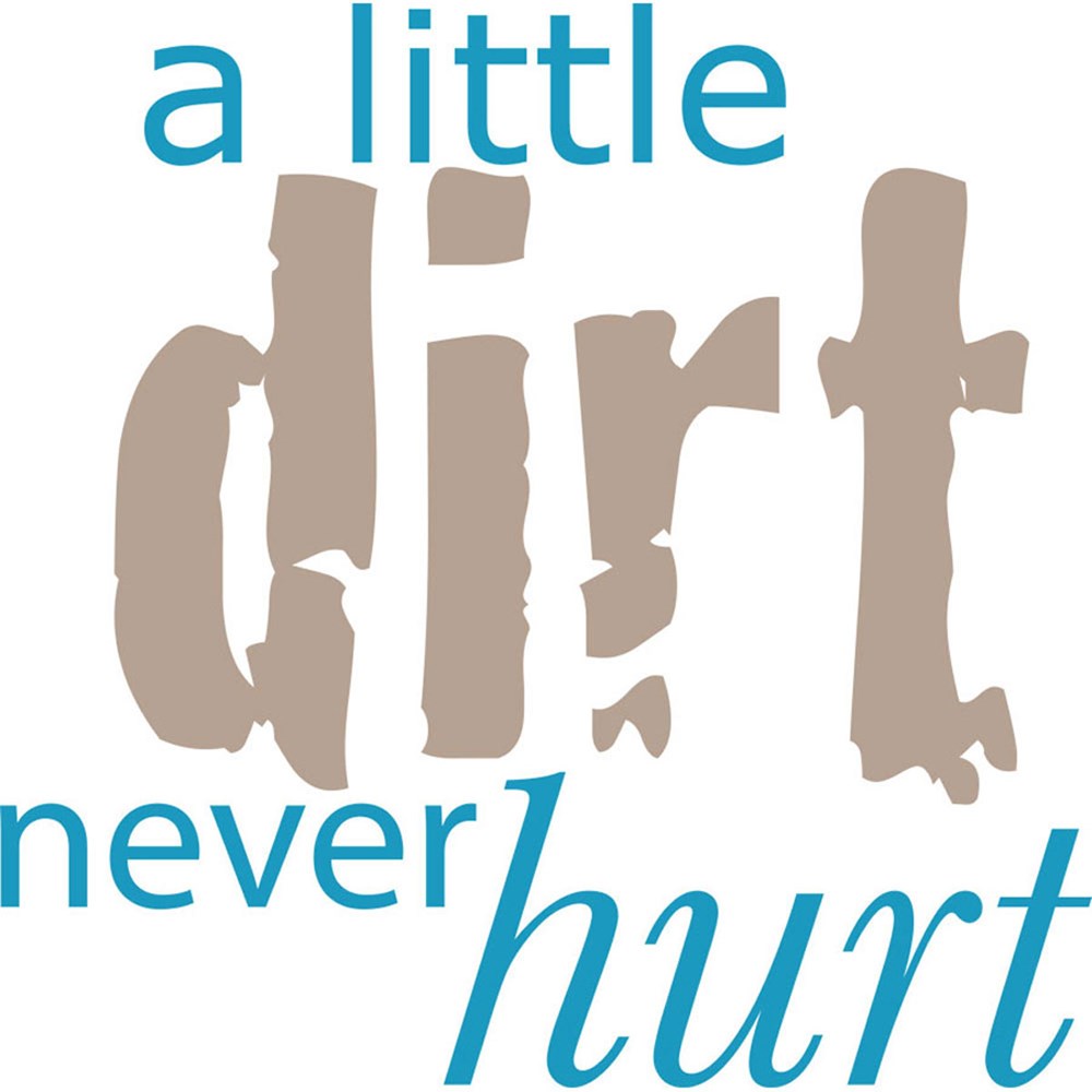 "A Little Dirt Never Hurt" Humorous T-Shirt - White