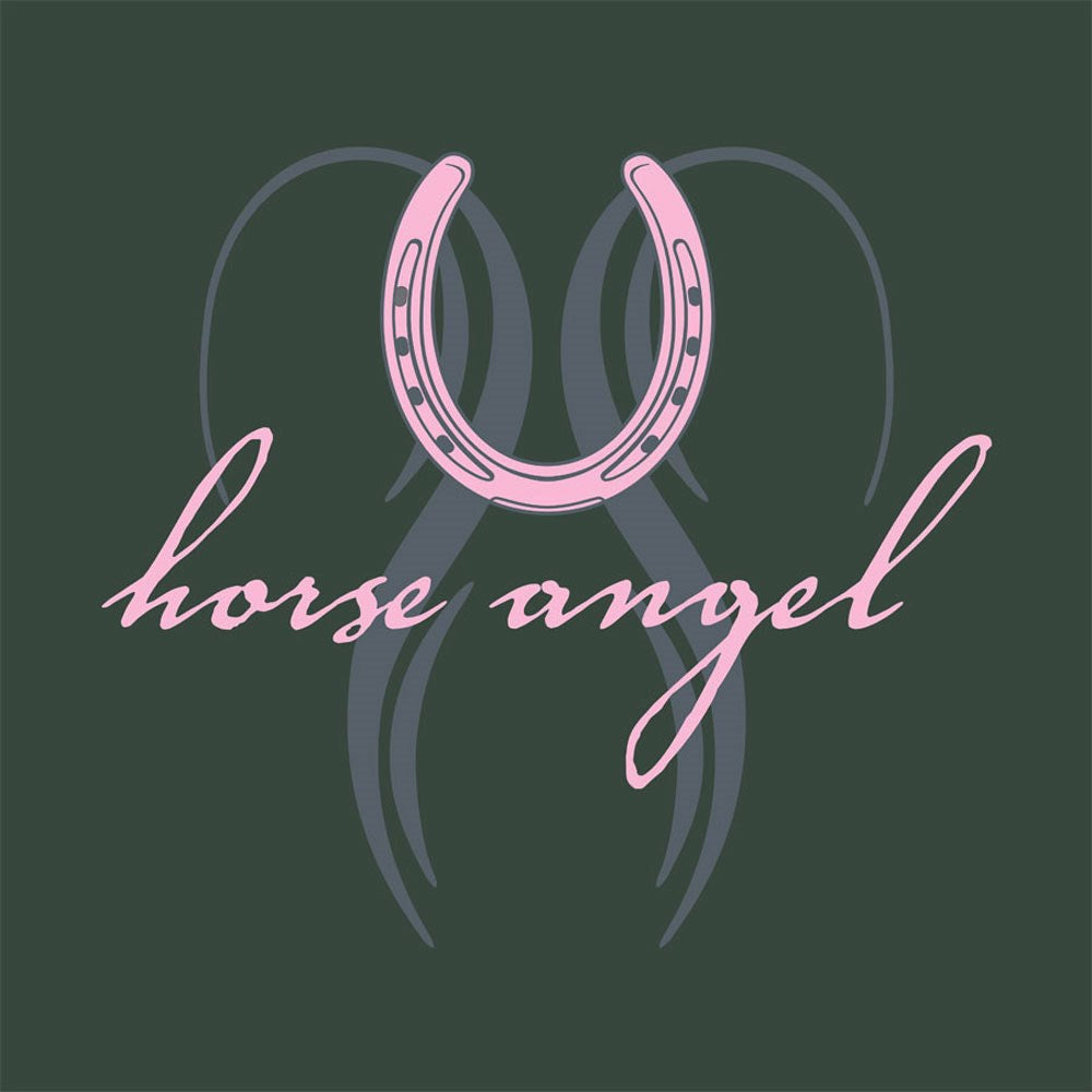 horse angel humorous t shirt grey