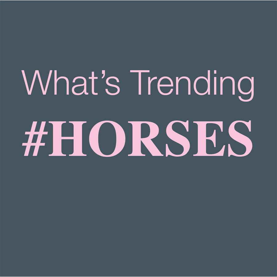 "What's Trending #Horses" Humorous T-Shirt - Grey