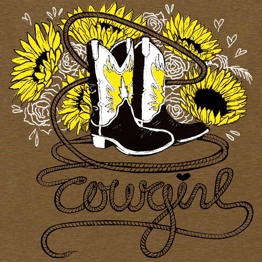 "Cowgirl" Humorous T-Shirt - Brown