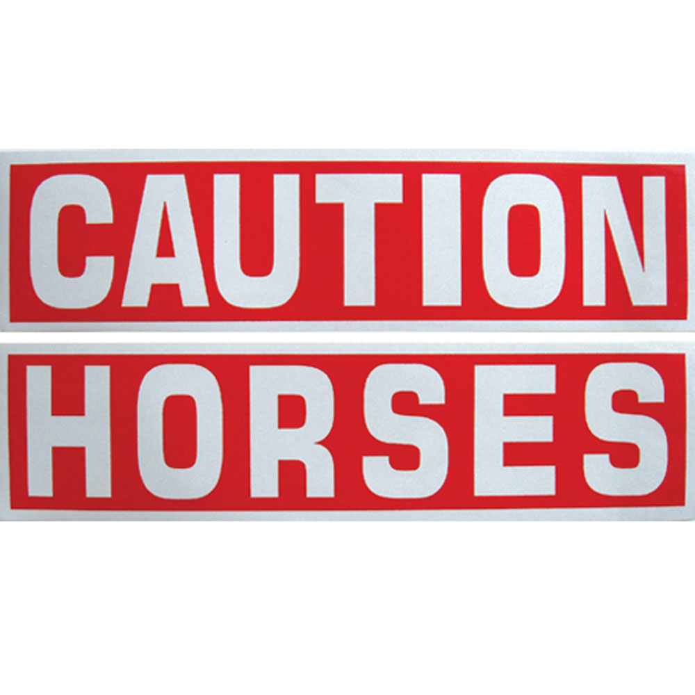 Reflective - Caution Horses - Sticker
